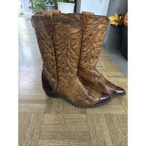 Vintage Texas Imperial Cowboy Boots Leather Golden 81 Western USA Men's 9 N